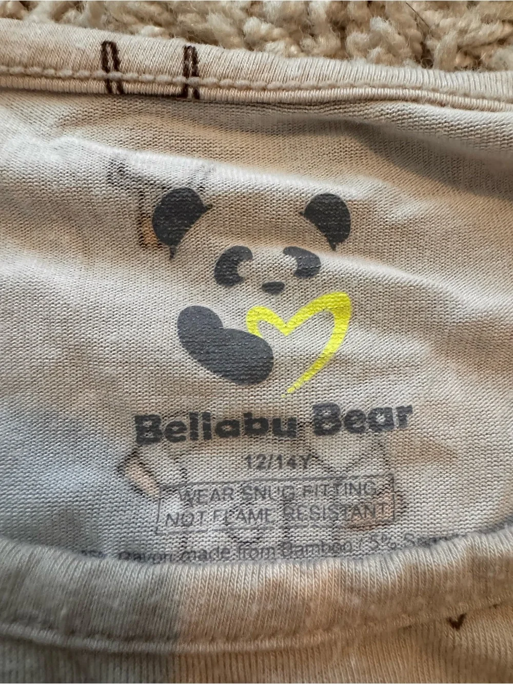 Bellabu Bear Bamboo Neutral Beige Pajama Set